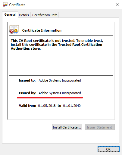 Підроблений сертифікат Microsoft Corporation