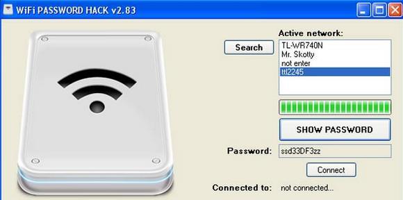 Досить вибрати одну з виявлених поблизу   wifi мереж   , Натиснути на кнопку і через деякий час програма видасть пароль
