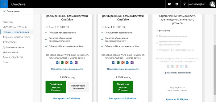 Якщо ж вам не потрібні офісні додатки від Microsoft, але хочете все ж розширити розмір свого хмарного сховища OneDrive, то просто можете купити 50 ГБ простору всього за 66,99 грн на місяць