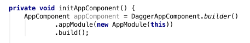 Ініціалізація компонента generated code used