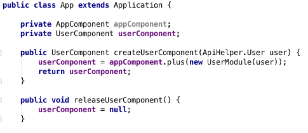 Щоб їм управляти вручну, ви зберігаєте посилання на компонент всередині програми поруч з AppComponent