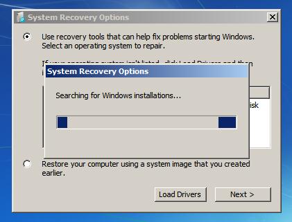 У вікні System Recovery Options виберіть будь-яку доступну ОС, і натисніть Next