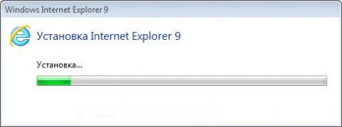 Через кілька секунд після завантаження і запуску веб-установника починається процес завантаження і установки Internet Explorer 9